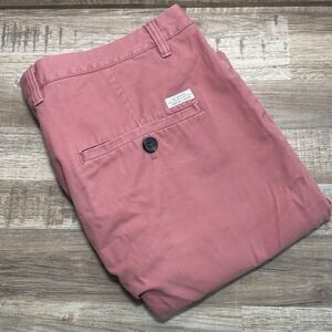AllSaints Chino Shorts Men's 34 Red Button Fly Casual Outdoors Hike Camp 12" ins